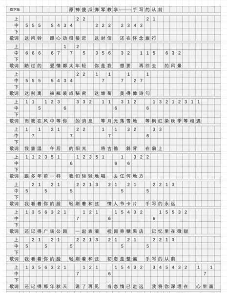 元神琴谱手机版潮汐原神起风了琴谱电脑版